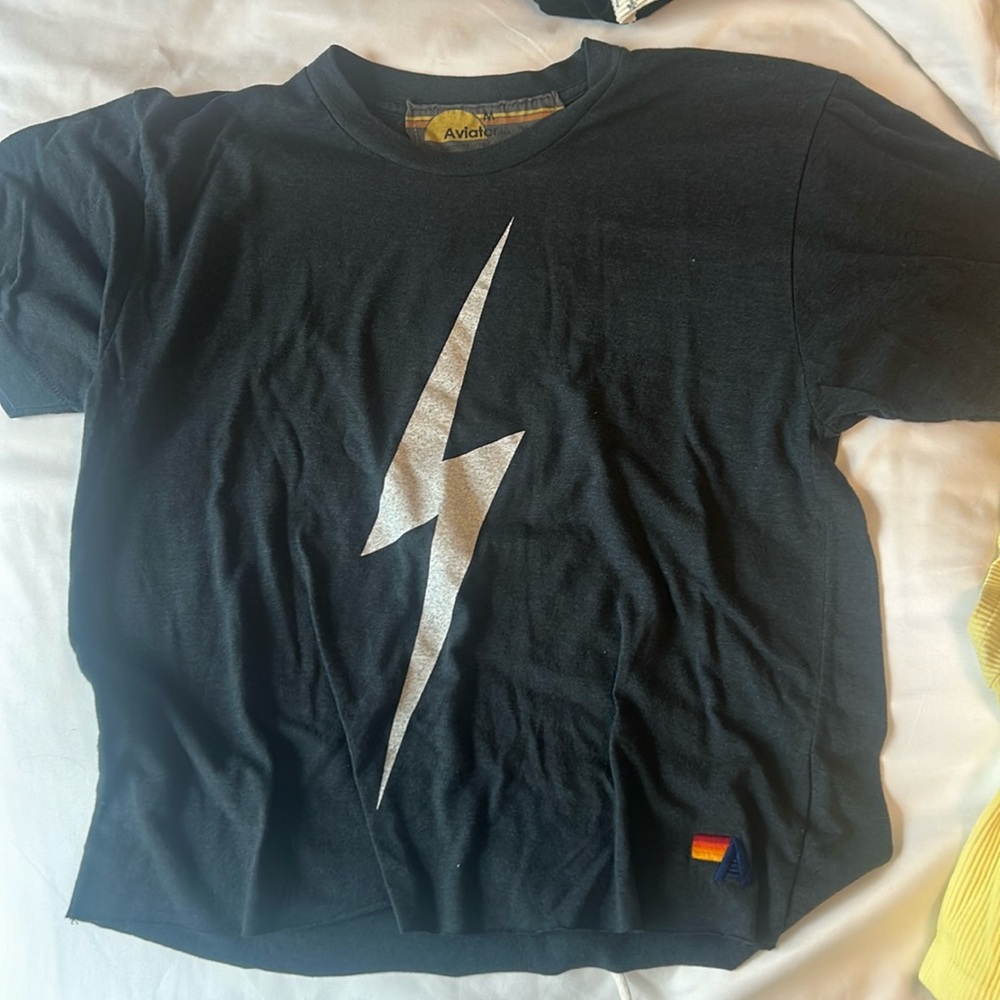 Aviator Nation bolt boyfriend tee charcoal